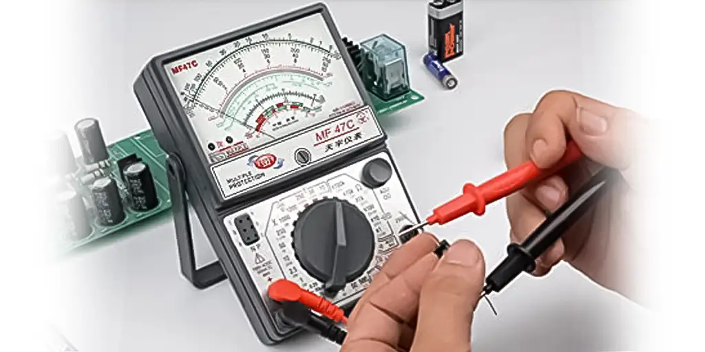 تست قطعات الکترونیک خارج مدار با اهمتر آنالوگ