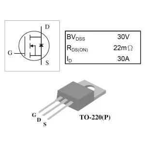 ترانزیستور ماسفت قدرت 42T03GP تایوانی - 30 ولت، 30 آمپر