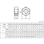 ابعاد مهره شش گوش