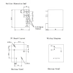 ابعاد رله فیش خور کولری 12 ولت 40 آمپر مارک HELISHUN کد HLS T91(16F)-1-C