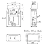 کلید راکر باریک دو پایه HB1620 (پایه و پلاتین مسی - 16 آمپر)