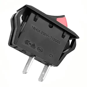 کلید راکر باریک دو پایه HB1620 (پایه و پلاتین مسی - 16 آمپر)