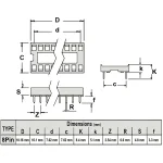 ابعاد سوکت آی سی 8 پایه دو خطی (DIL) معمولی