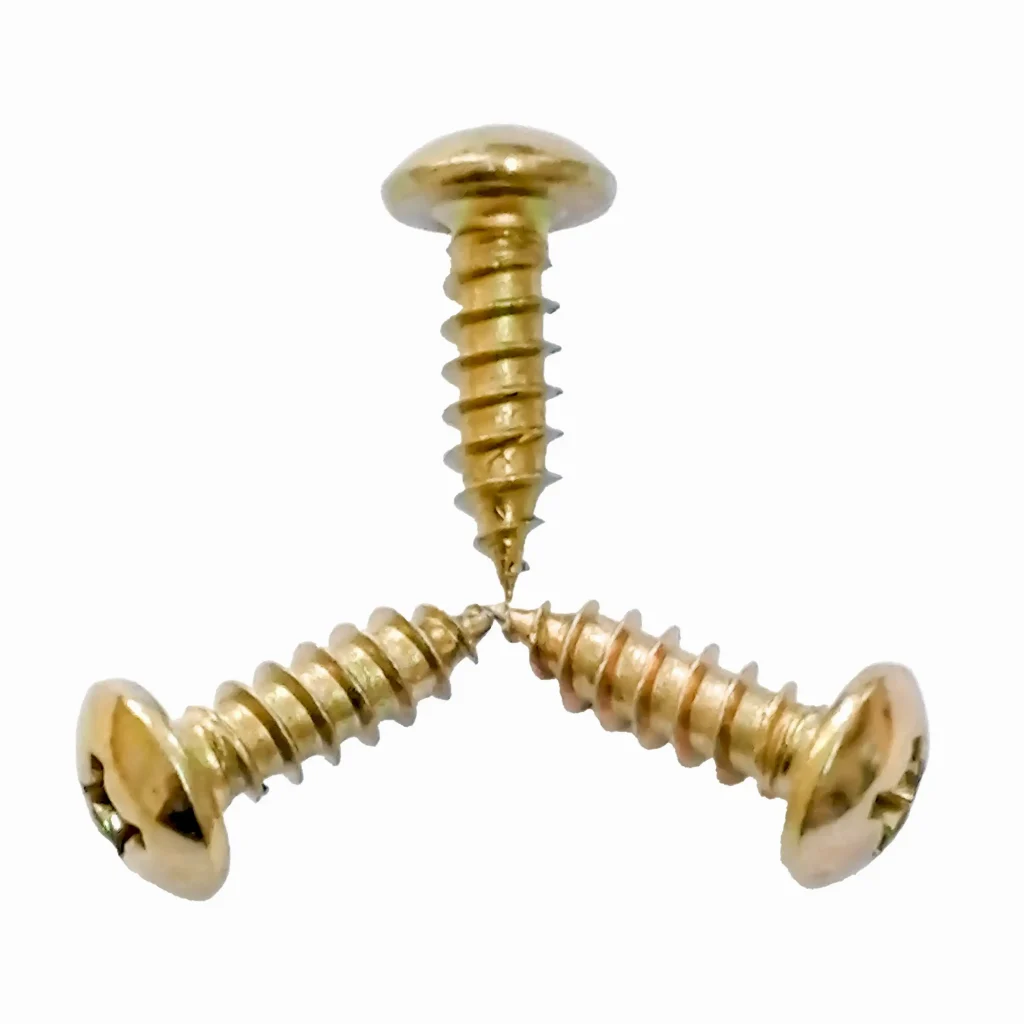 قیمت و خرید پیچ خودکار قارچی 3mm طول 12mm چهارسو نوک تیز | رنگ: طلایی